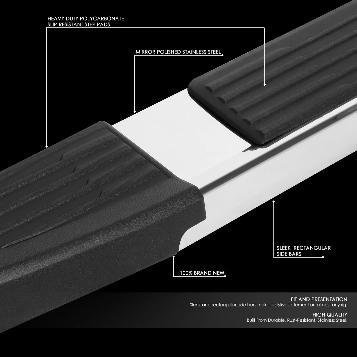 DNA Motoring STEPB-ZTL-8153-525-SS For 1999 to 2016 Ford F250-F550 Super Duty Super Crew Cab Pair 6