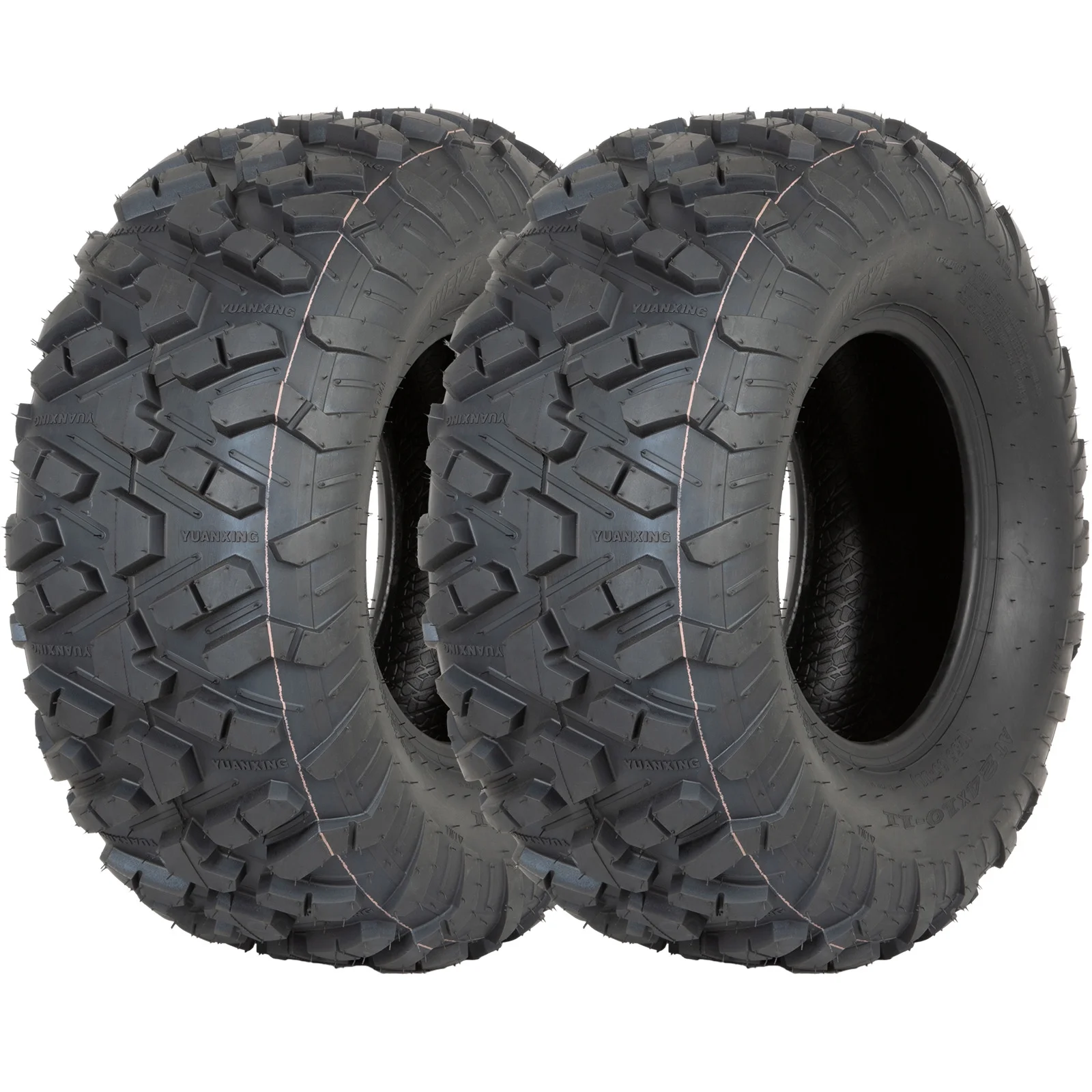 WEIZE Set of 2 24x10-11 ATV Tires, 24x10x11 Rear All Terrain Tire, 6PR, Mud, Gravel, Sand, Rocky and UTV Tires