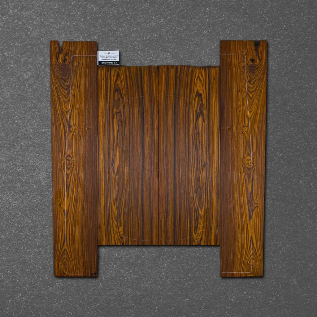 Mexican Cocobolo Acoustic Guitar Back and Sides Dreadnought (DT) Set. – MCDT000152-3.4