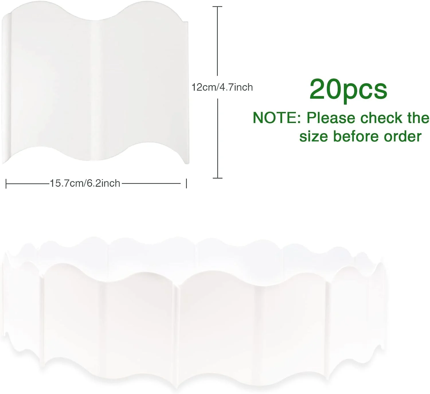 Garden Edging Border, Garden Landscape Edging Borders, 20pcs Plastic Garden Fence Edging, Interlocking Landscaping Edging, Flexible Lawn Edging Flower Bed Border, for Outdoor Patio Pathway