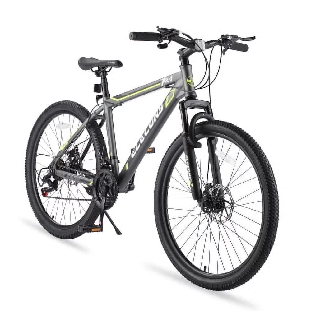 Vebreda 24 Inch 21 Speed Mountain Bike Boys Girls with Daul Disc Brakes and Front Suspension MTB，Gray