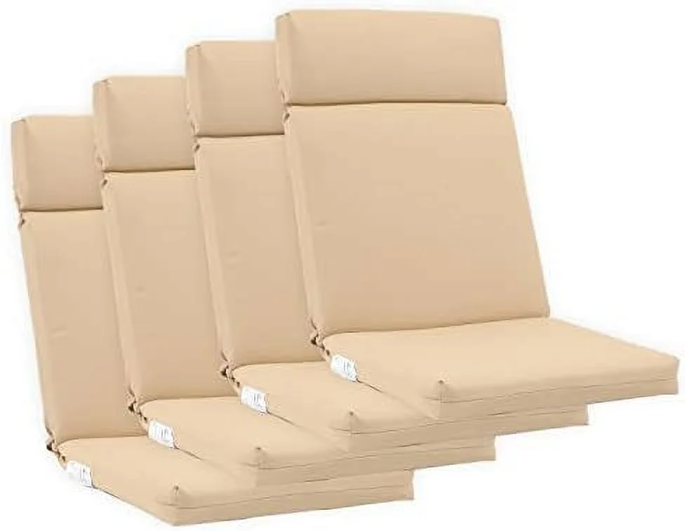 MQLIFEBOOM Indoor Outdoor High Back Chair Cushions Set of 4  Exquisite Craft  UV-Resistant  Patio Seat Cushions