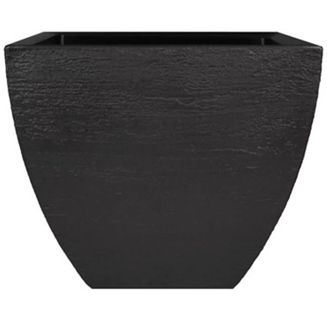 16 in. Modern Square Planter, Black