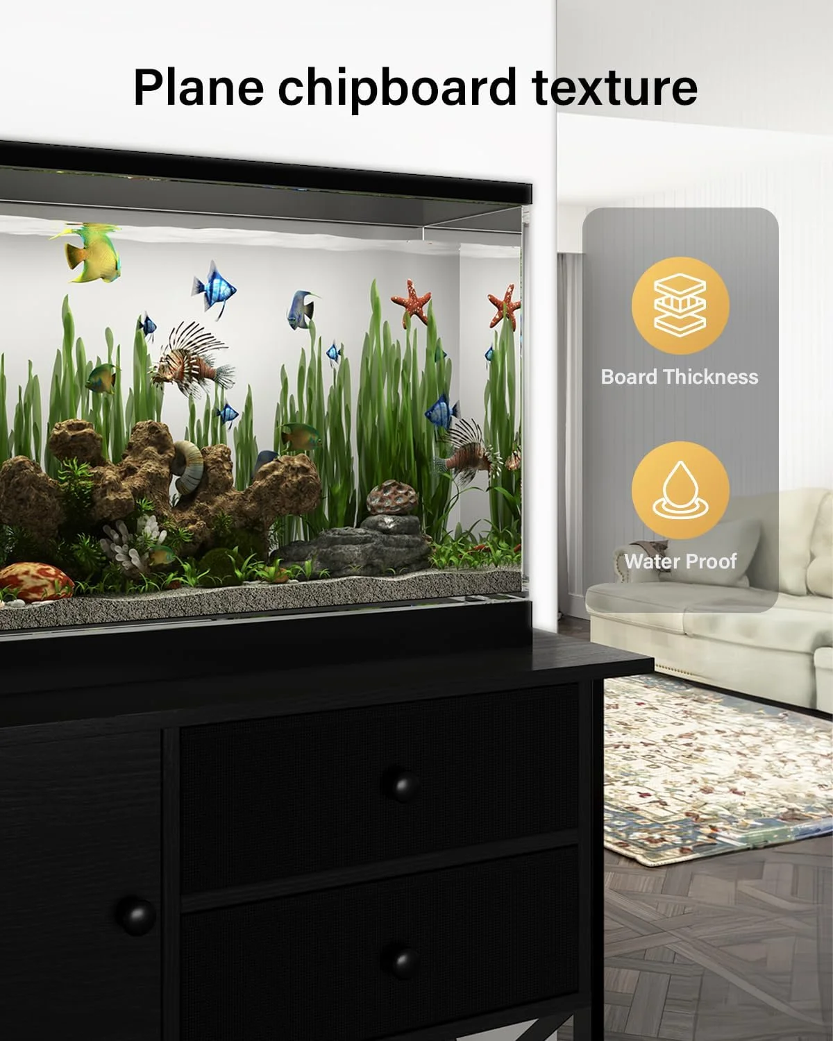 ZEKOO 40 Gallon Aquarium Stand,Metal Fish Tank Stand With Drawers