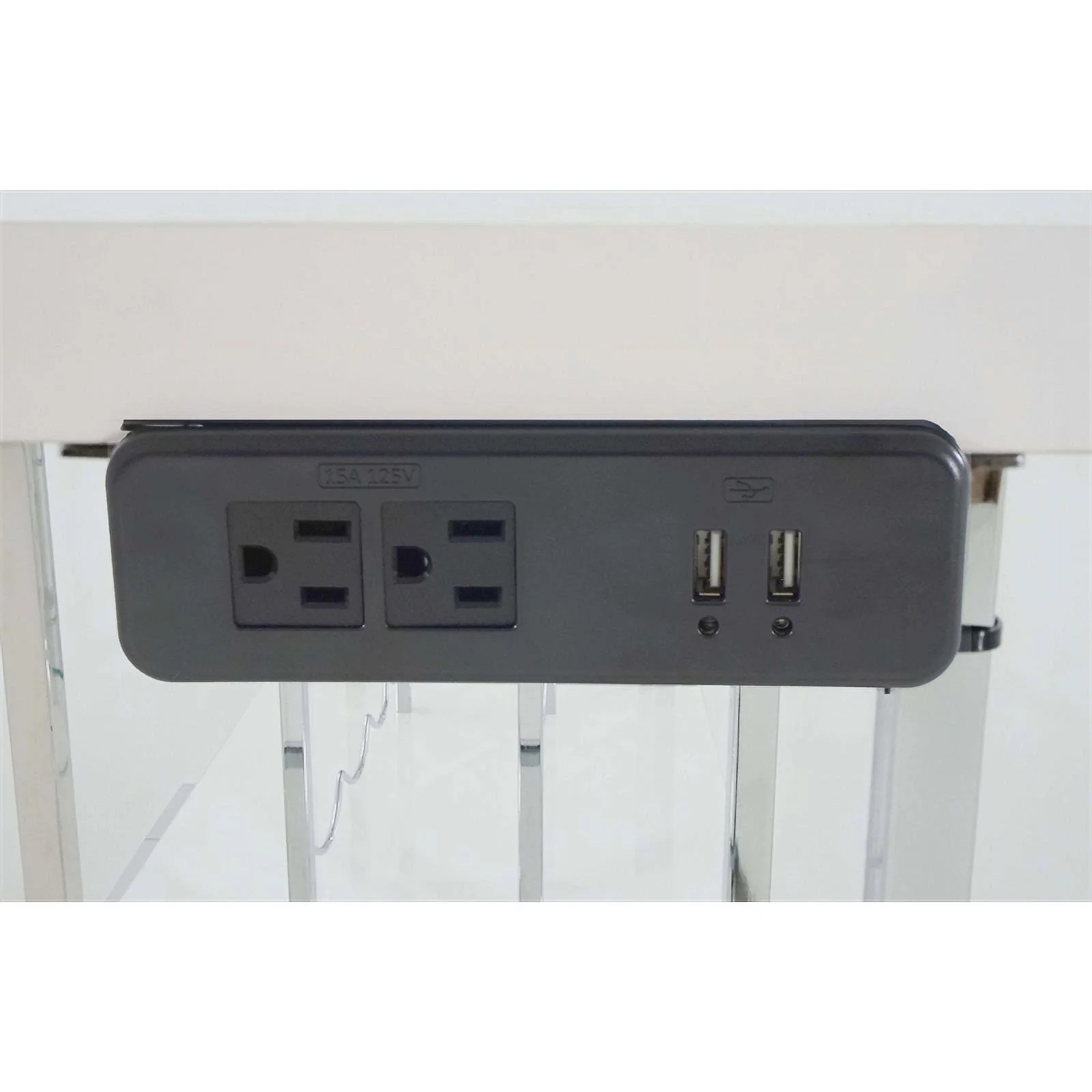 Pemberly Row 2-door Wood Bar Cabinet High Glossy White and Chrome