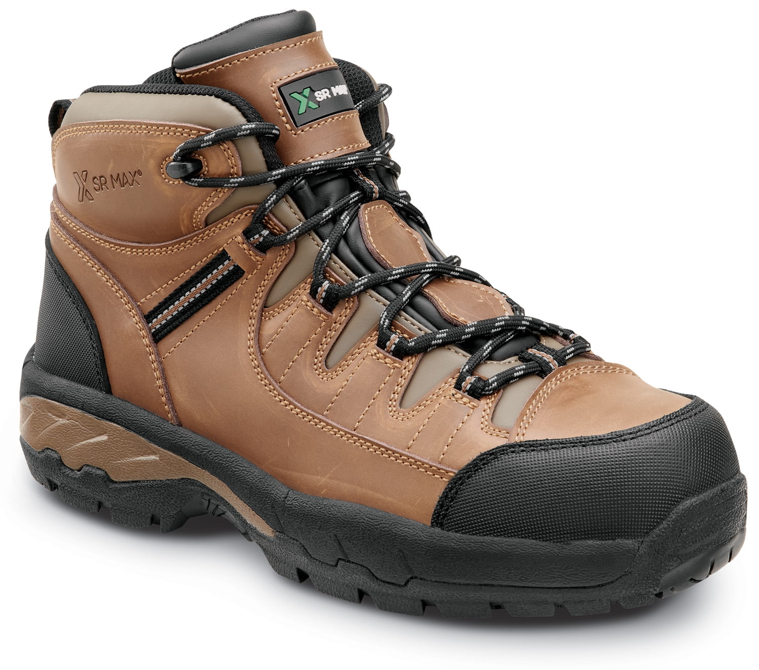 SR Max Winston, Men's, Brown, Hiker Style Comp Toe EH, Slip Resistant Work Shoe. (10.5 EW)