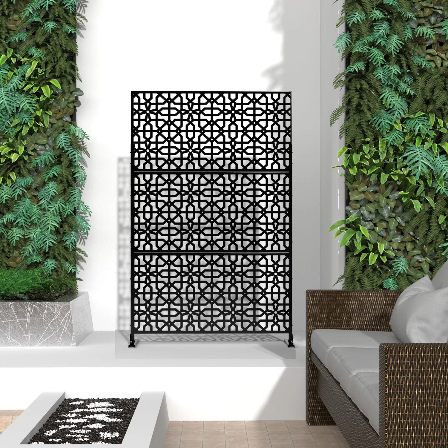 6.5 ft. H x 4 ft. W Laser Cut Metal Privacy Screen