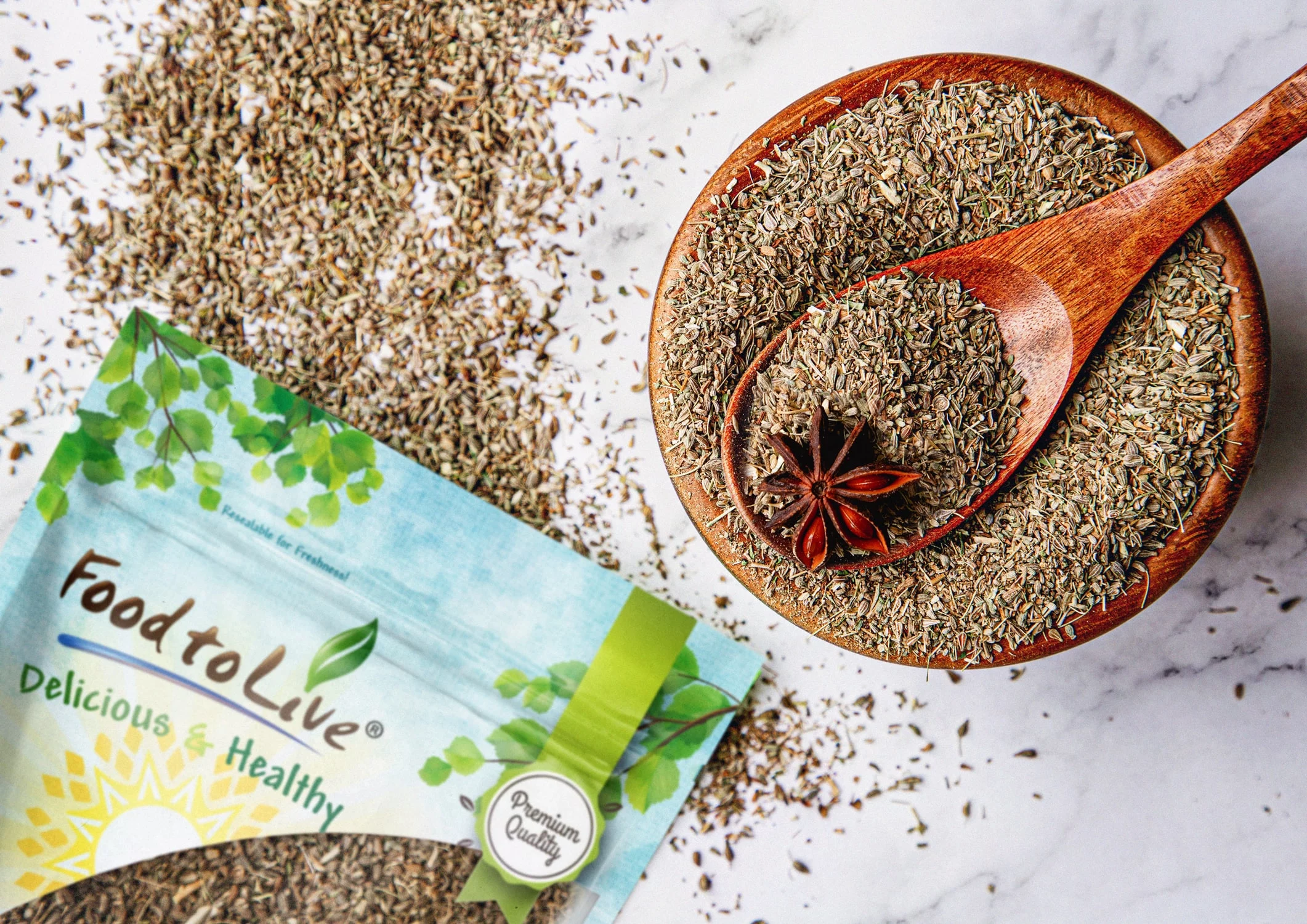 Anise Seeds, 1 Pound — Kosher, Vegan, Raw — by Food to Live