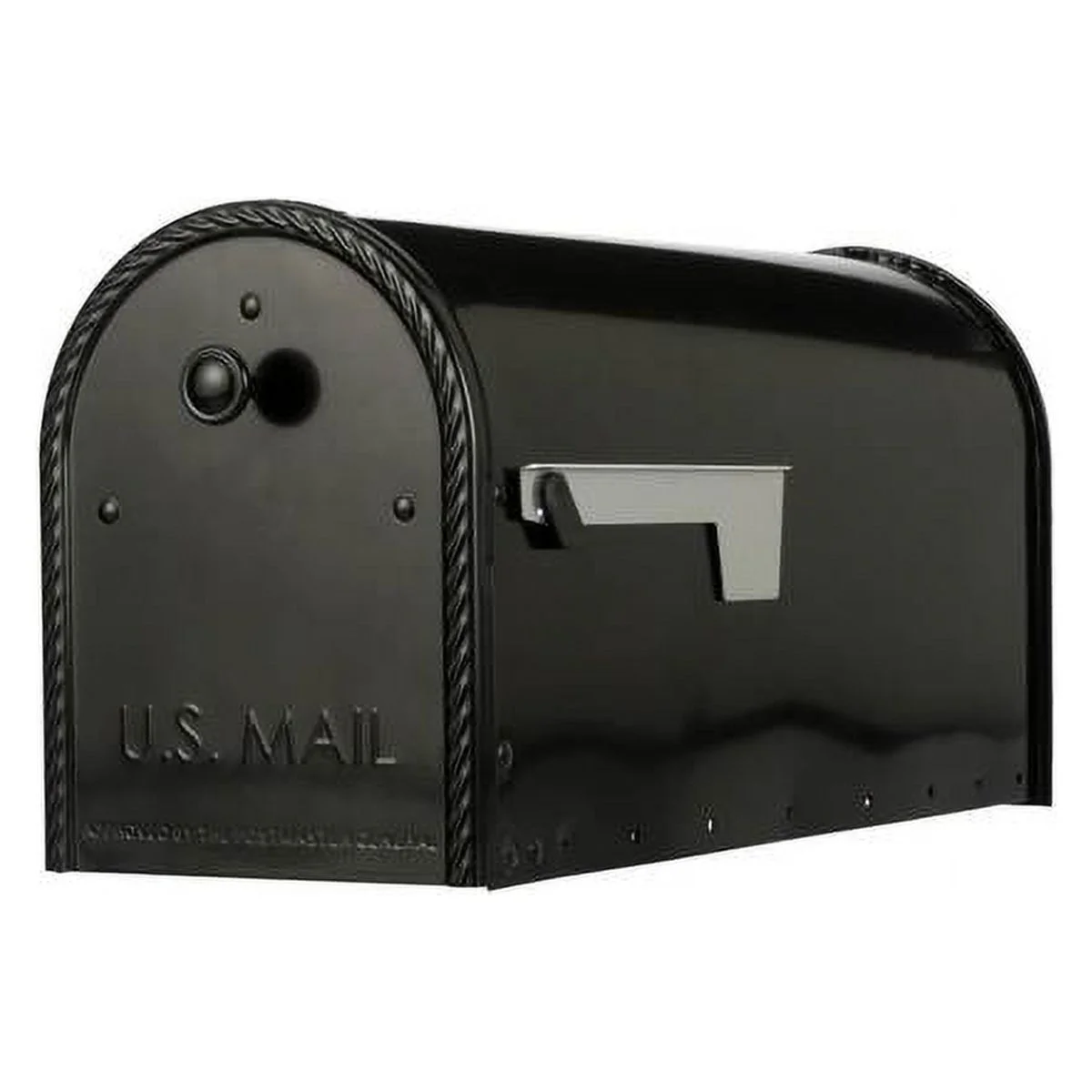 Gibraltar Black Edwards Galvanized Steel Post Mount Mailbox