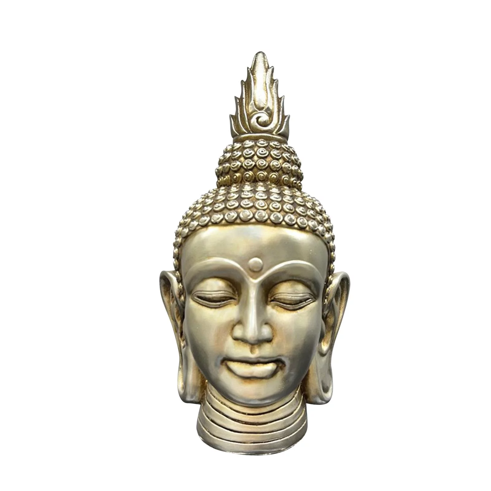 Buddha Statue Resin Buddha Head Figurine 12inch Tall Multipurpose Lightweight for Garden, Home, Meditation Space or Yoga Studio