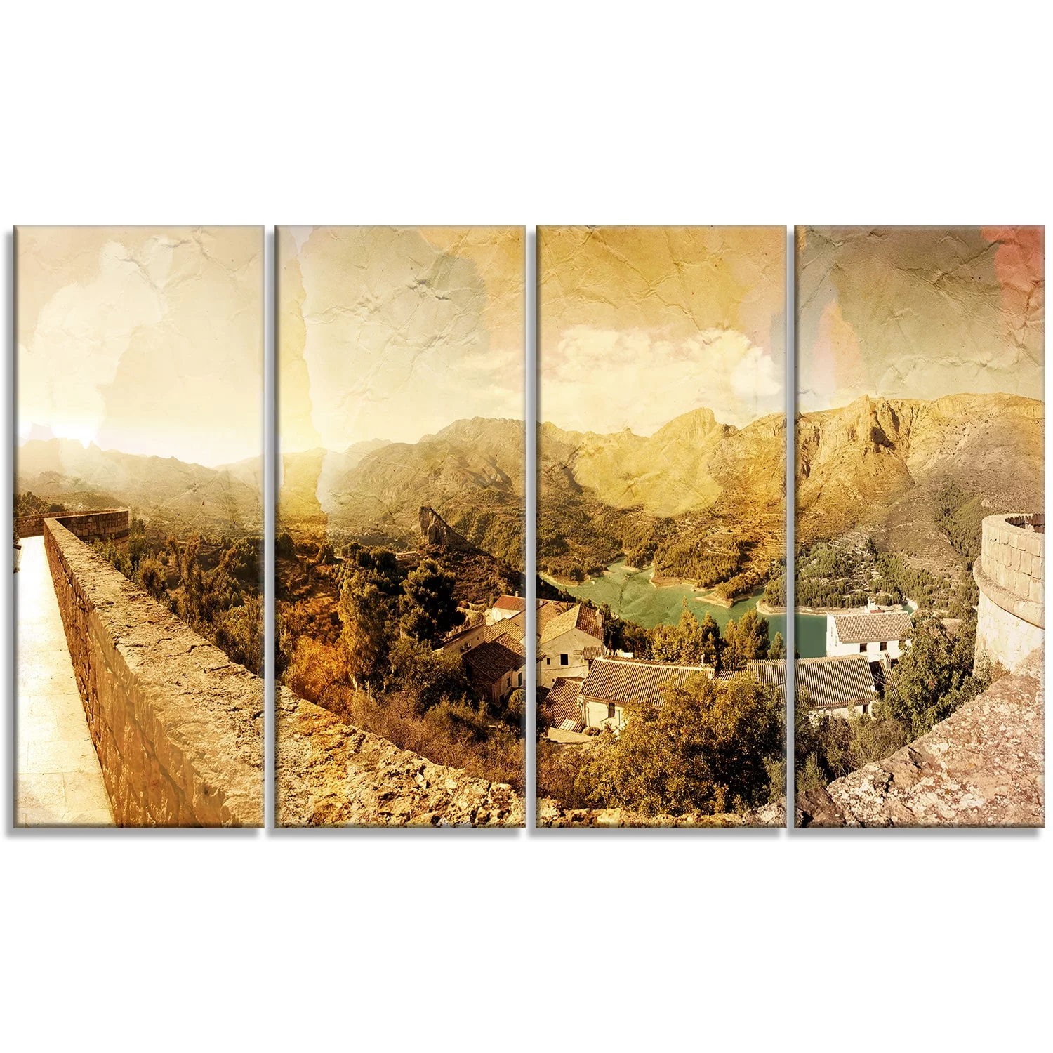 Design Art 'Mountain and Lofty Lake' 5 Piece Wall Art on Wrapped Canvas Set