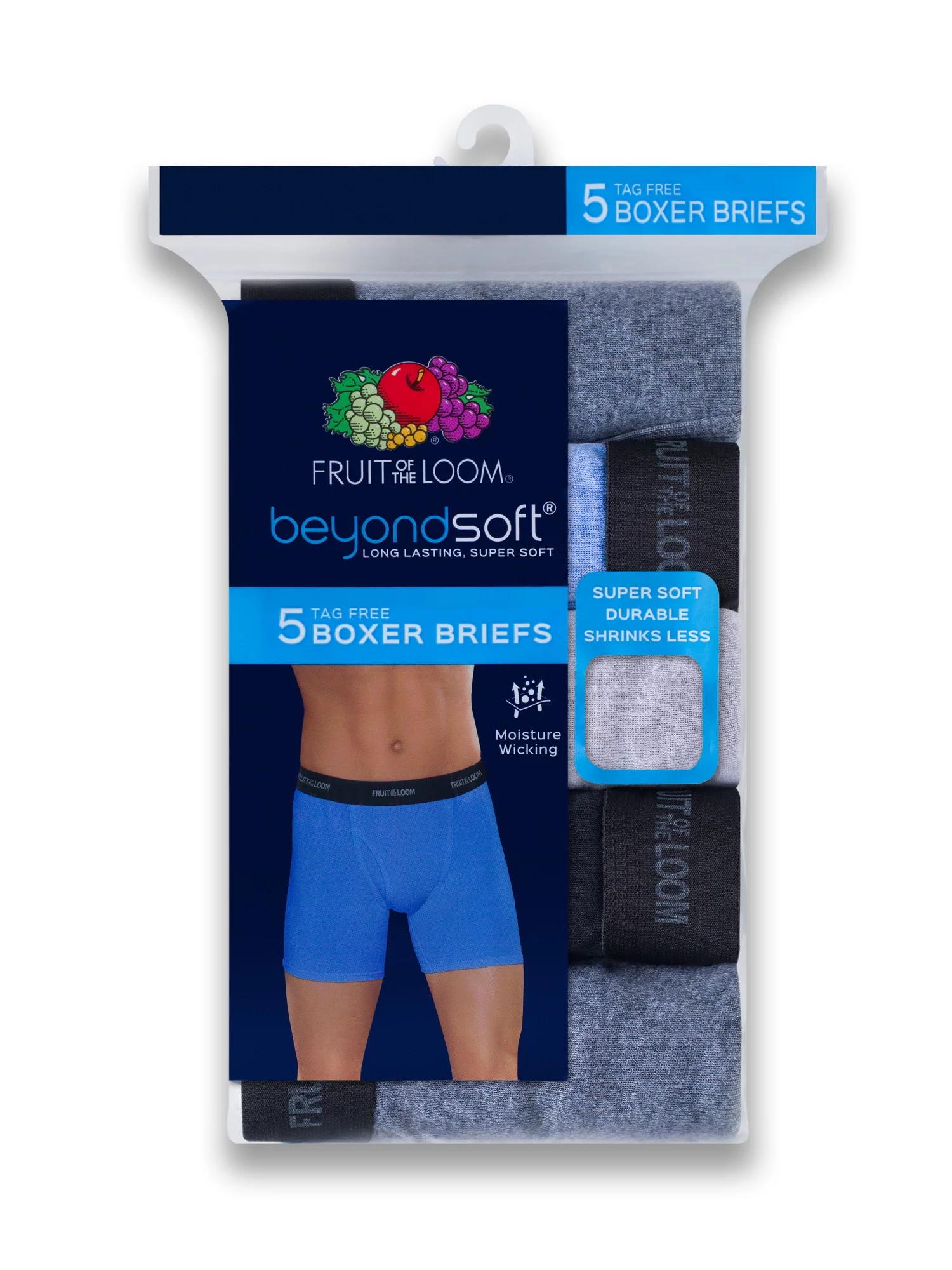 Fruit of the Loom Men's Beyondsoft Assorted Boxer Briefs, 5 Pack