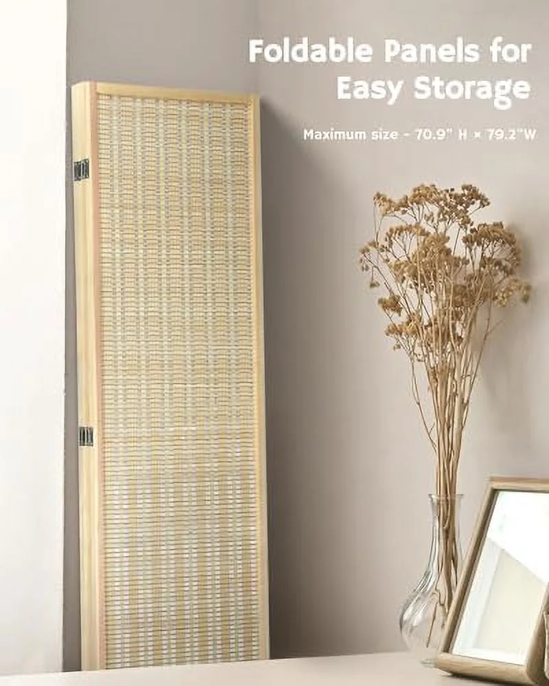 GVJMTKP Room Divider Folding Privacy Screen  6 Panel Room Dividers 6 ft. Tall  Partition Wall Separation Dividers Freestanding  Beige