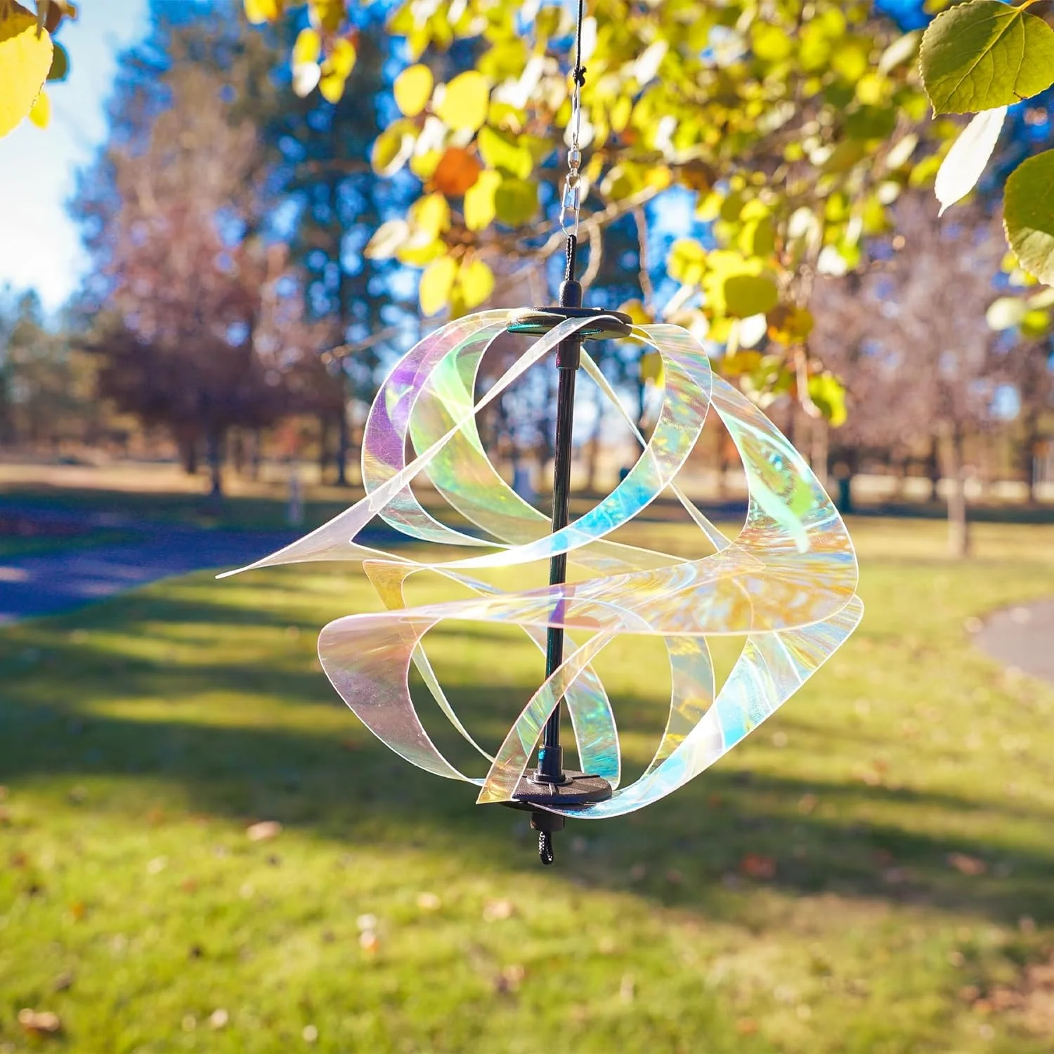 In the Breeze 2483 — Iridescent Vortex Spinner — Mesmerizing and Colorful Hanging Wind Spinner
