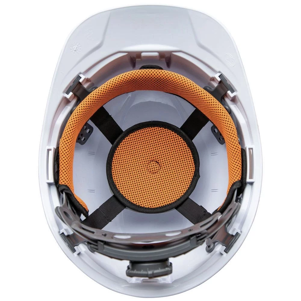 Klein Tools 60107RL Non-Vented Cap Style Hard Hat with Rechargeable Headlamp - White