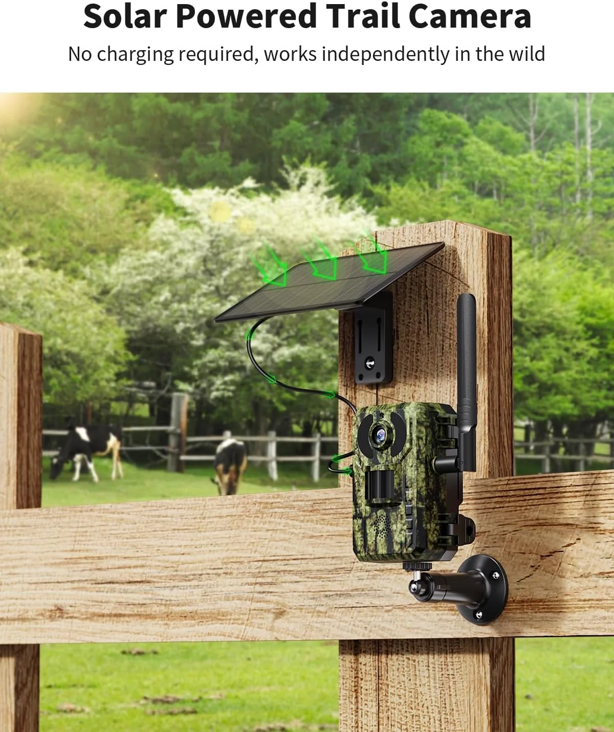 HAOFEI Cellular Trail Camera 3rd Gen 4G LTE Include SD&SIM Card, Solar Game Camera Wireless 2.7k Live Feed & 14MP Photos, Night Vision, Motion Detection, 120°Wide Angle, IP66 Waterproof
