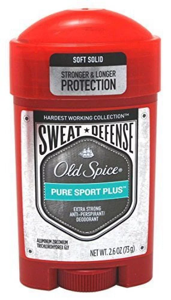 Old Spice Anti-Perspirant 2.6 Ounce Pure Sport+ Soft Solid 76ml 2 Pack