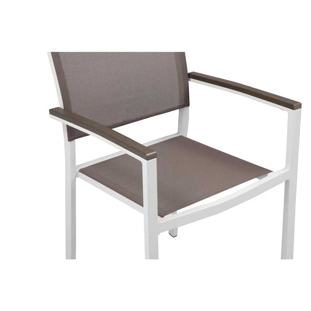 Pangea Home Chester 17-piece Modern Aluminum Patio Sofa Set in White/Gray