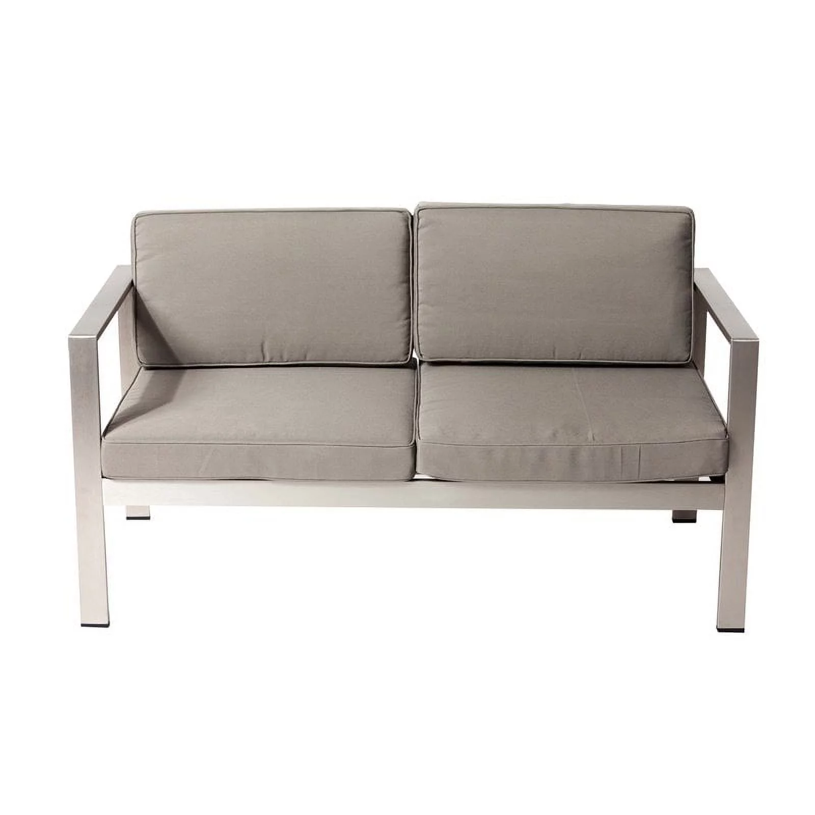 Pangea Home Karen Modern Aluminum Outdoor Sofa in Gray Taupe