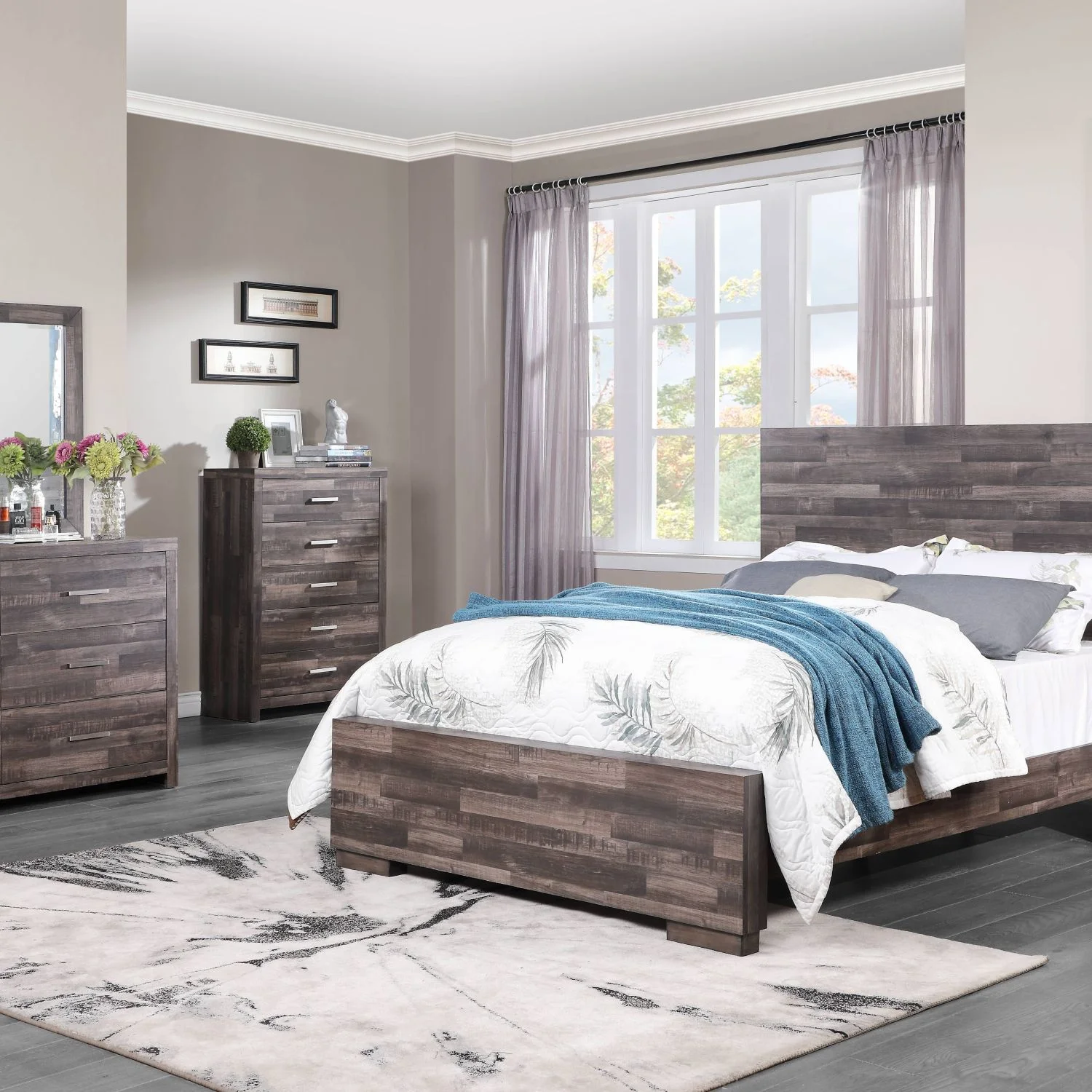 Luxurious ACME Juniper Queen Bed - Elegant and Stylish Bedroom Furniture - Modern Design with Comfortable Upholstered Headboard and Sturdy Wooden Frame - Perfect Addition to Your Sleeping
