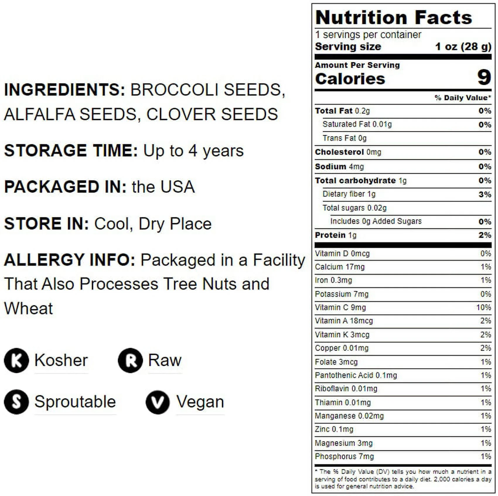 Antioxidant Mix of Sprouting Seeds, 5 Pounds, Kosher