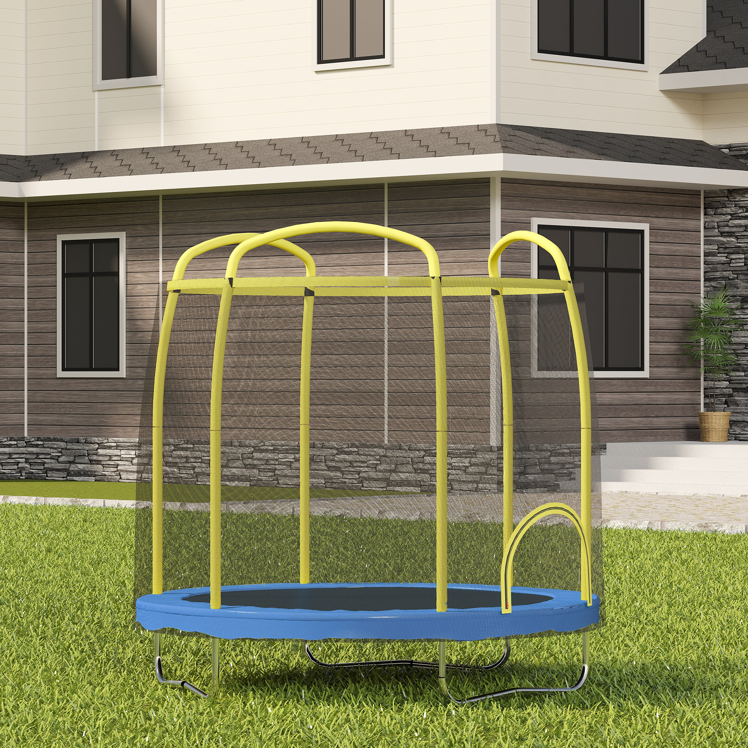 Airzone Jump Premier 7ft Youth Trampoline- Yellow/Blue