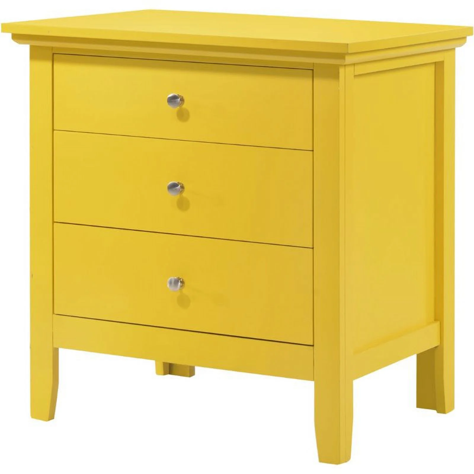 Home Square 2 Piece Solid Wood Nightstand Set with 3 Drawer in Yellow