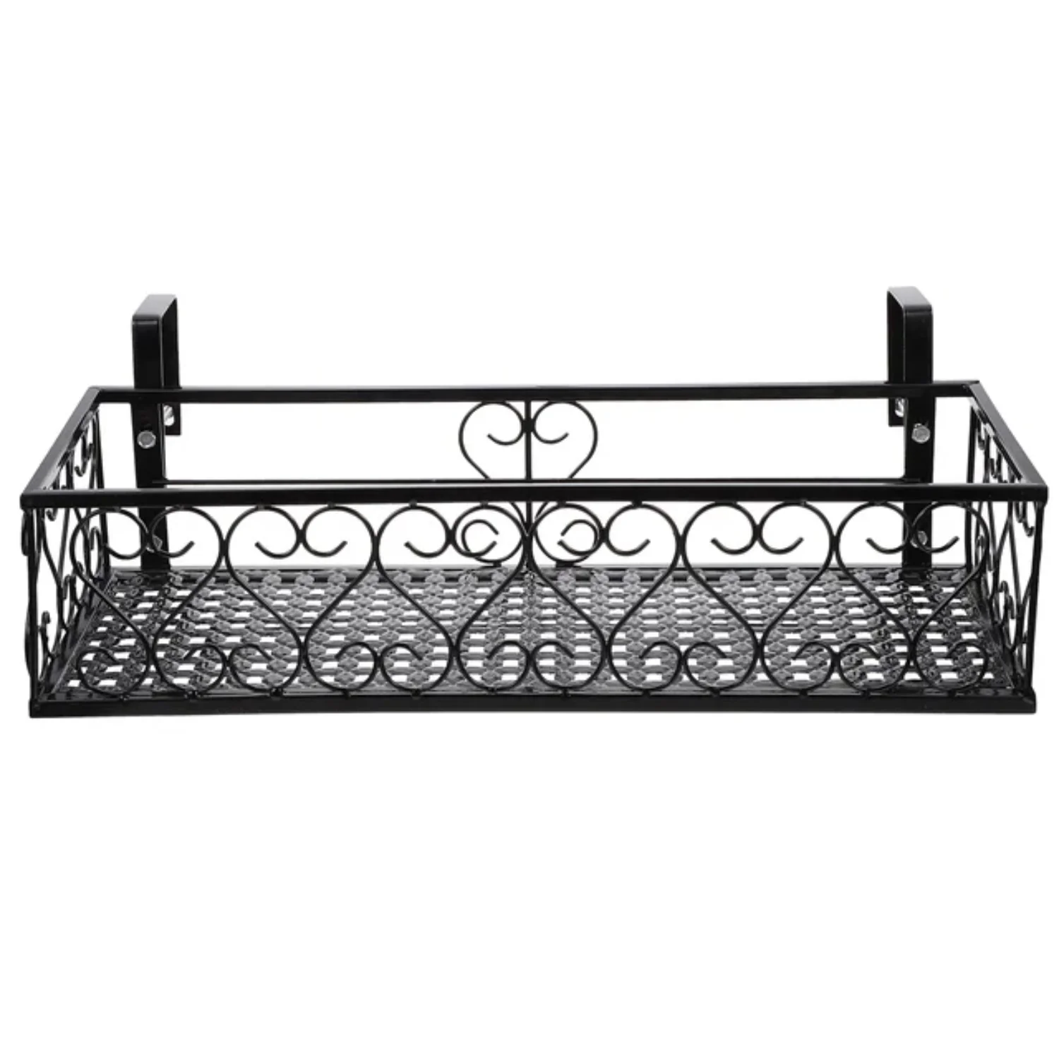 Beautify your outdoor space with this elegant and stylish iron balcony railing flowerpot hanging shelf guardrail planter organizer fence rack. Enhance your garden with a charming stand fo