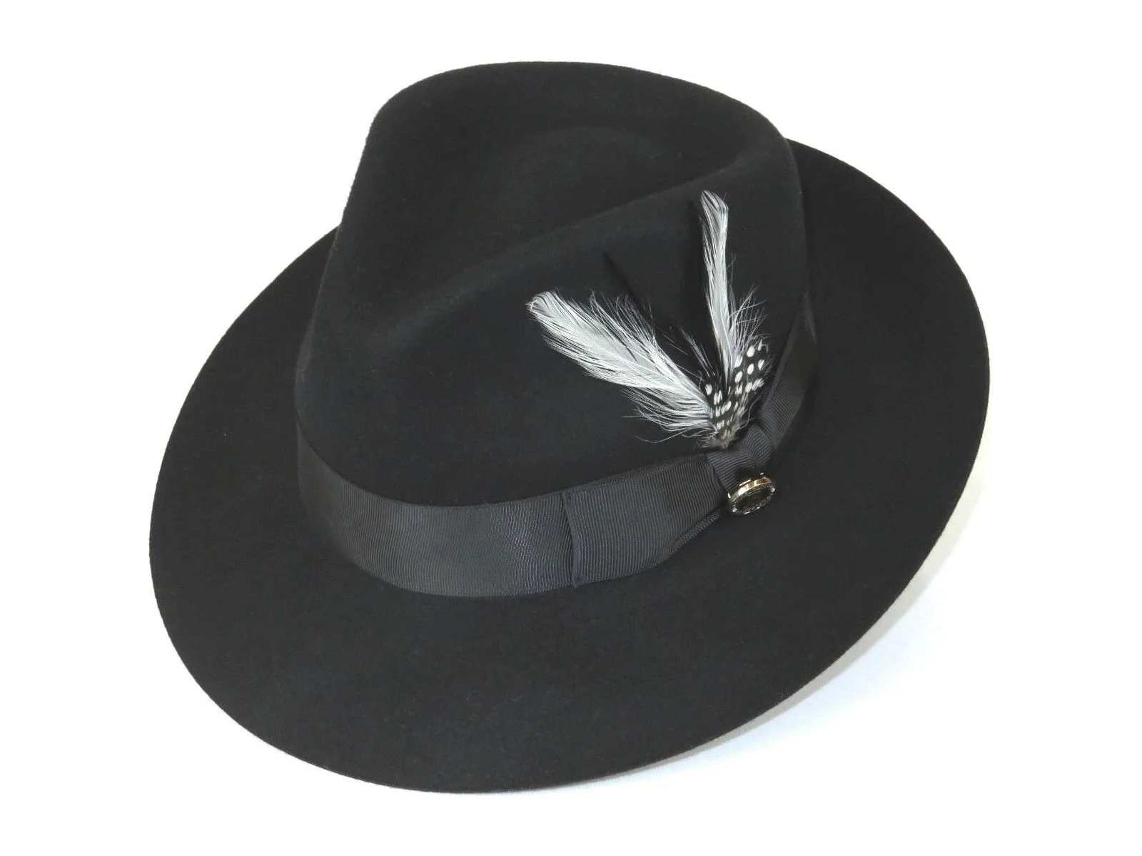 Men Bruno Capelo Hat Australian Wool Fedora Teardrop Crown Fabio FB220 Black