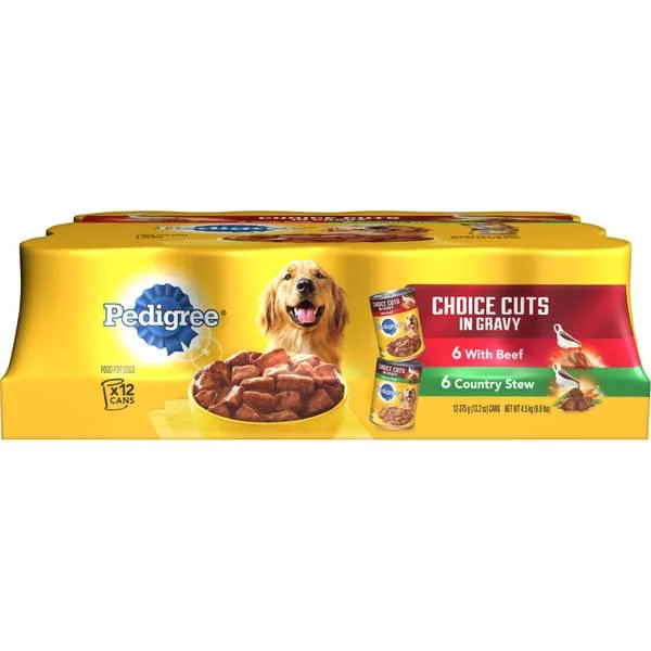 Pedigree 12 Pack 13.2 oz Choice Cuts in Gravy Dog Food