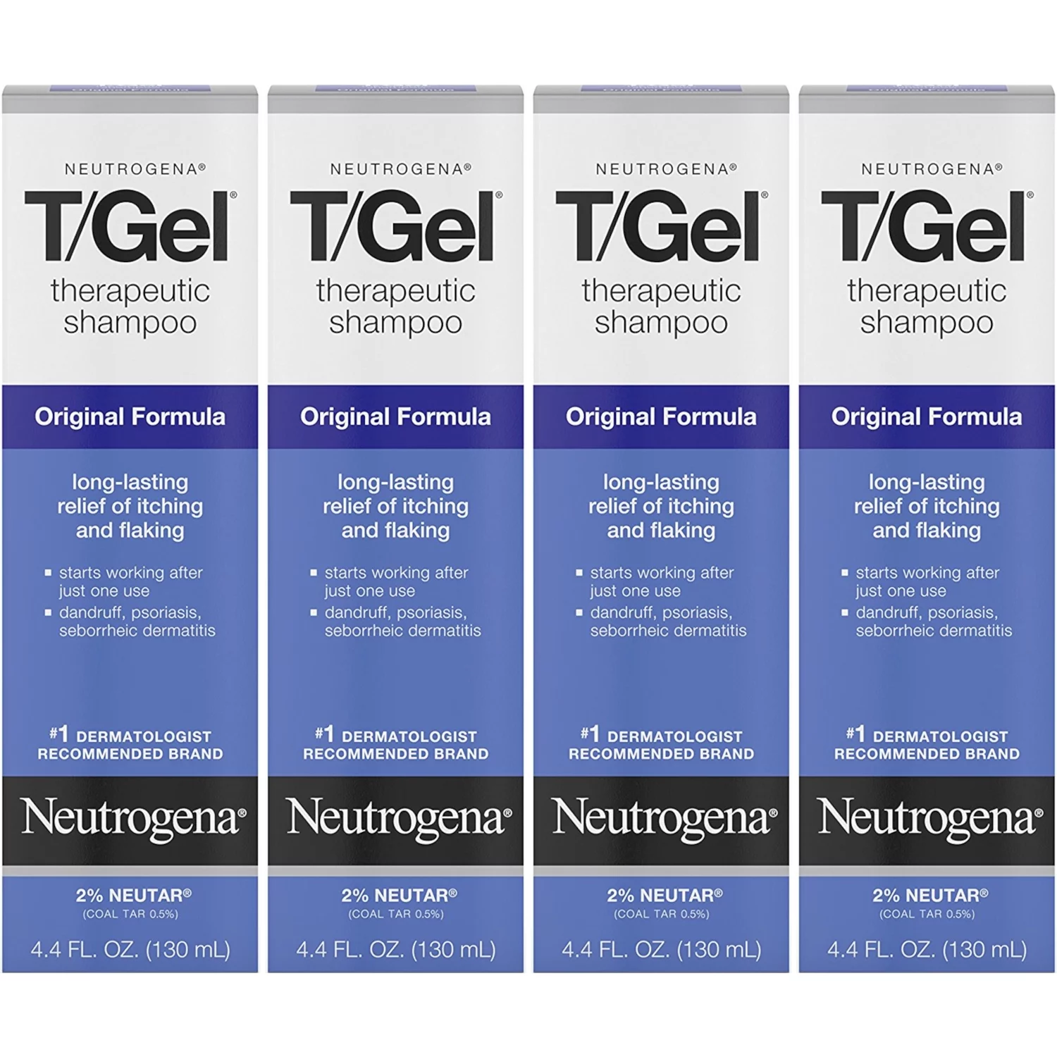 4 Pack - Neutrogena T/Gel Therapeutic Shampoo Original Formula 4.40oz Each