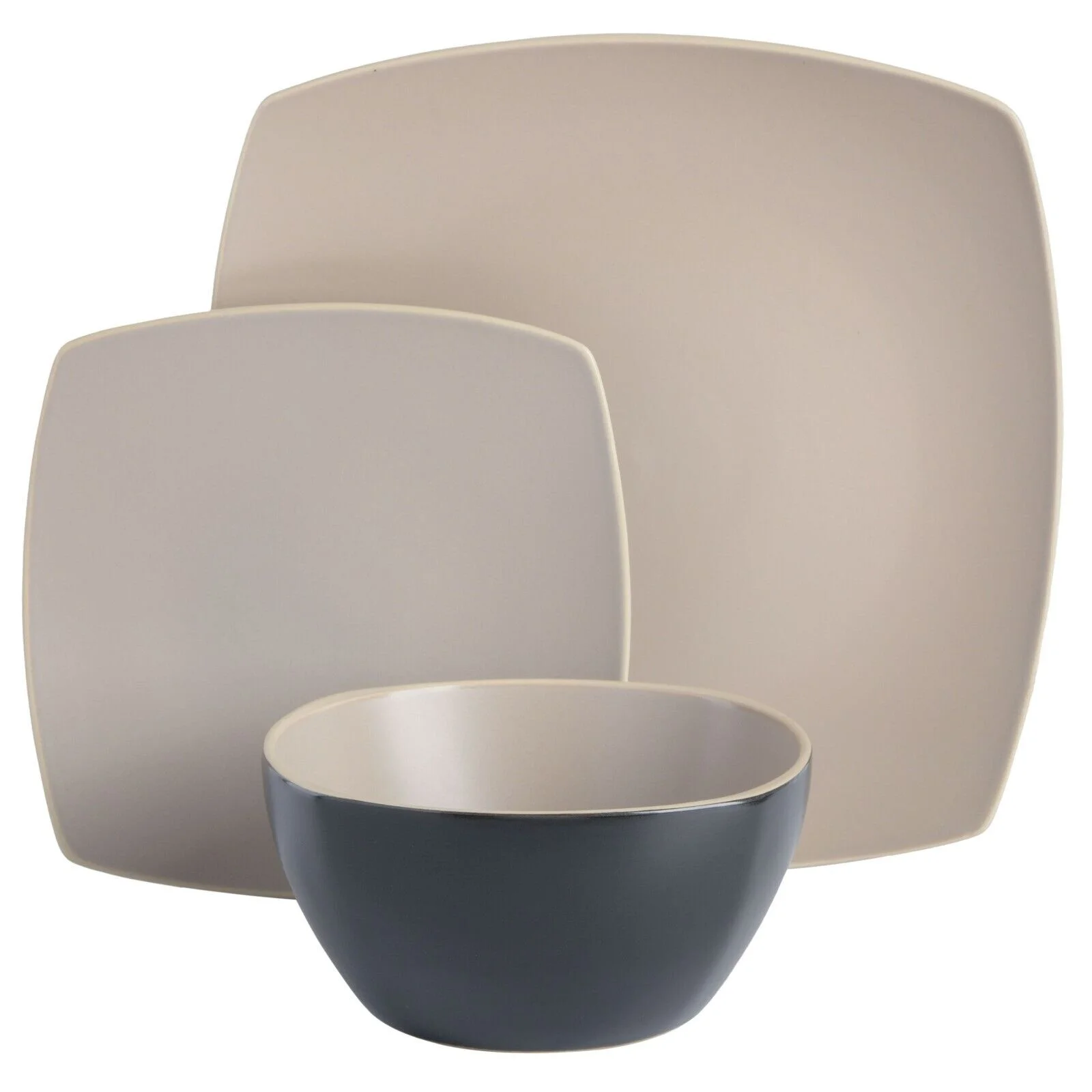 Gibson Soho Lounge Matte 18-Piece Stoneware Dinnerware Set - Taupe