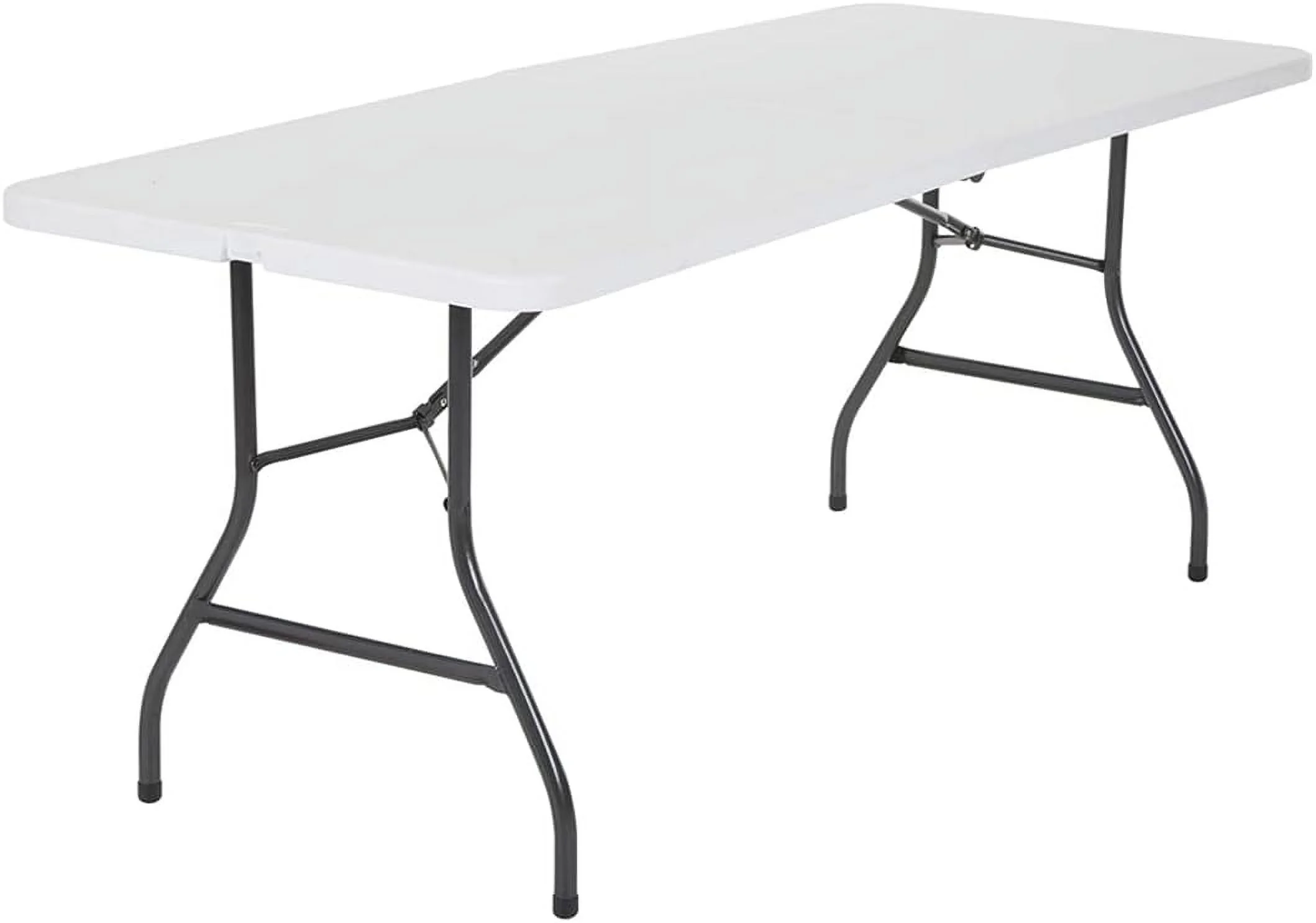6 Foot Centerfold Folding Table,Portable Plastic Tables For Party With Handle,Indoor Outdoor For Picnic, Camping