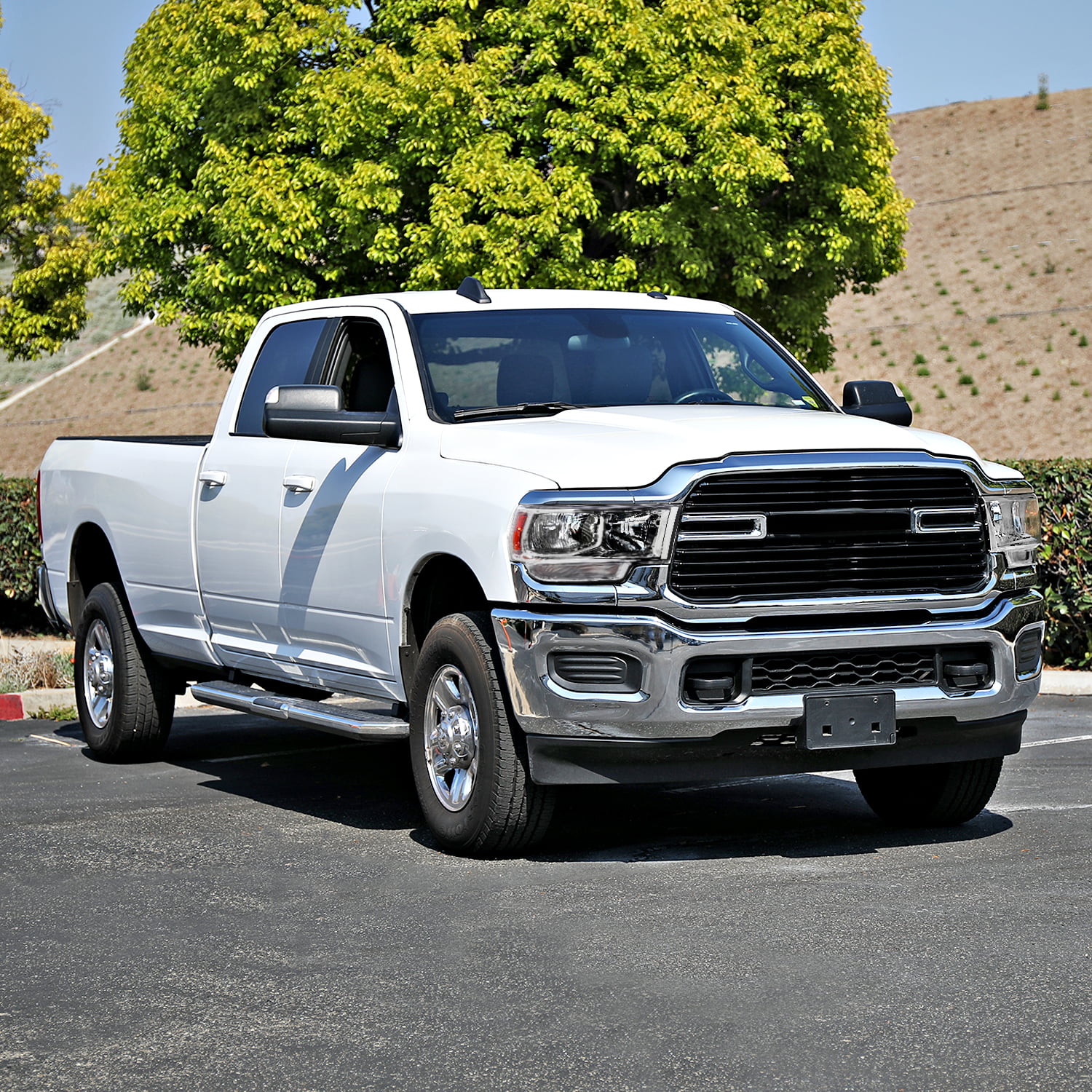 Spec-D Tuning Chrome Housing Clear Lens Halogen Headlights with Amber Reflector Compatible with Dodge Ram 2500 3500 2019-2022 Left+Right