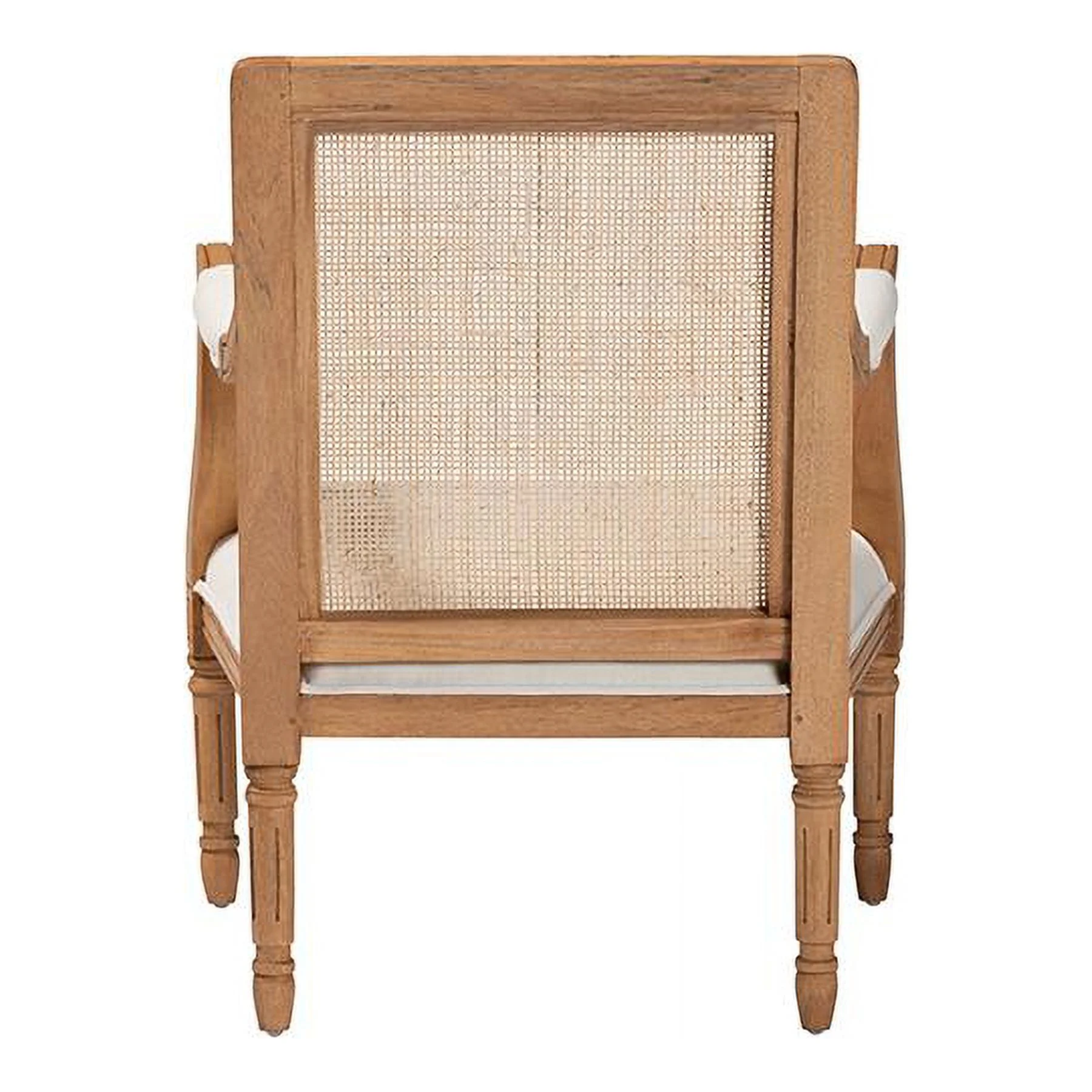 bali & pari Garridan Traditional French Beige Fabric and Honey Oak Finished Wood Accent Chair