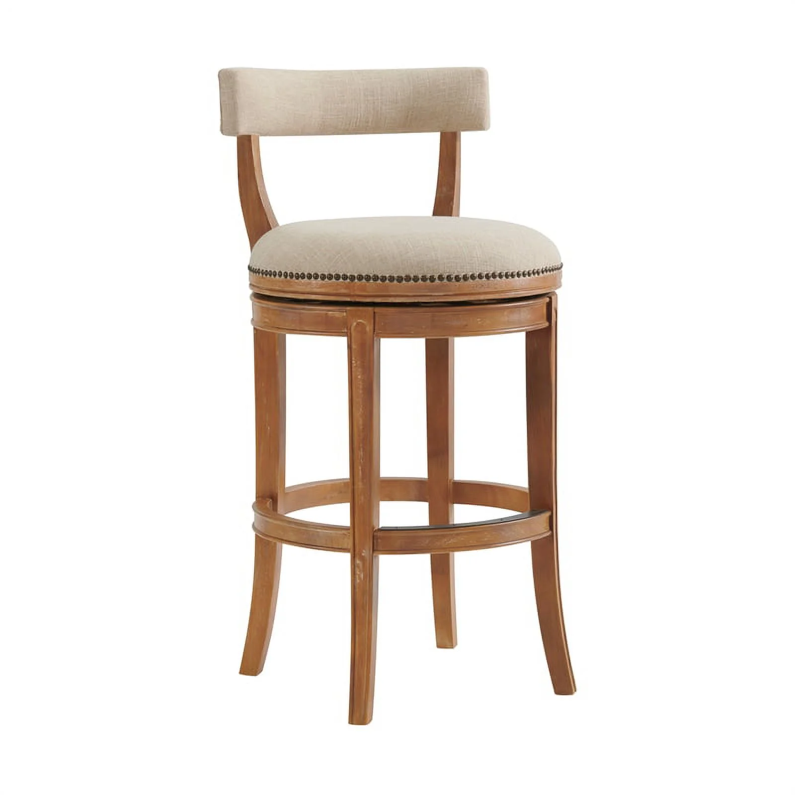 Hanover Swivel Bar Height Bar Stool - Weathered Brown and Beige - Set of 2