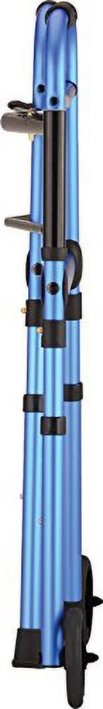 NOVA Medical Products Travel Folding Walker with wheels, Glide Skis and Mobility Bag, Blue, 7 Pound