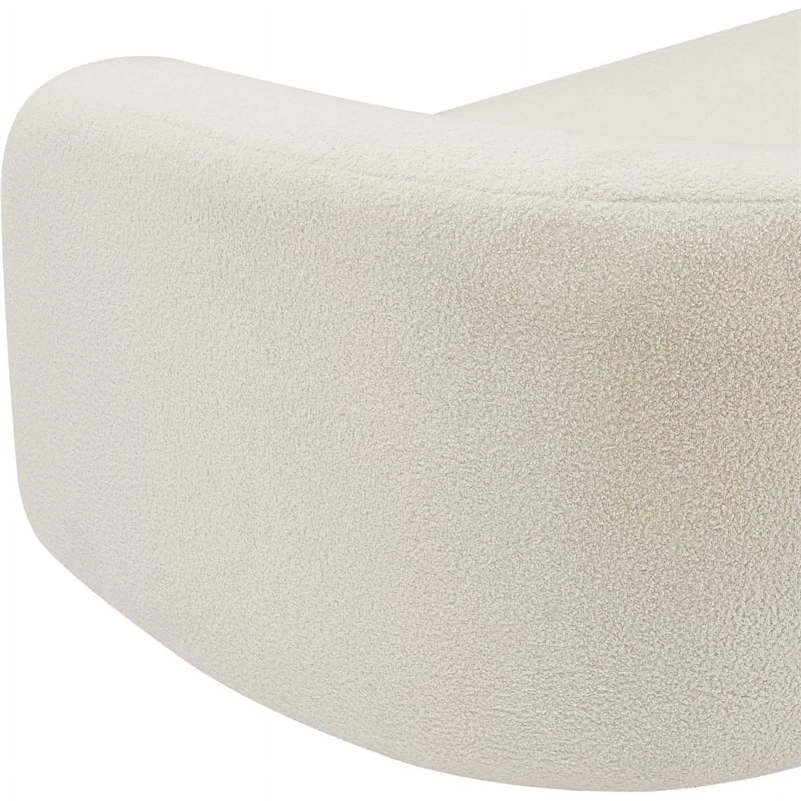 Meridian Furniture Kali Cream Faux Shearling Teddy Fabric Chair