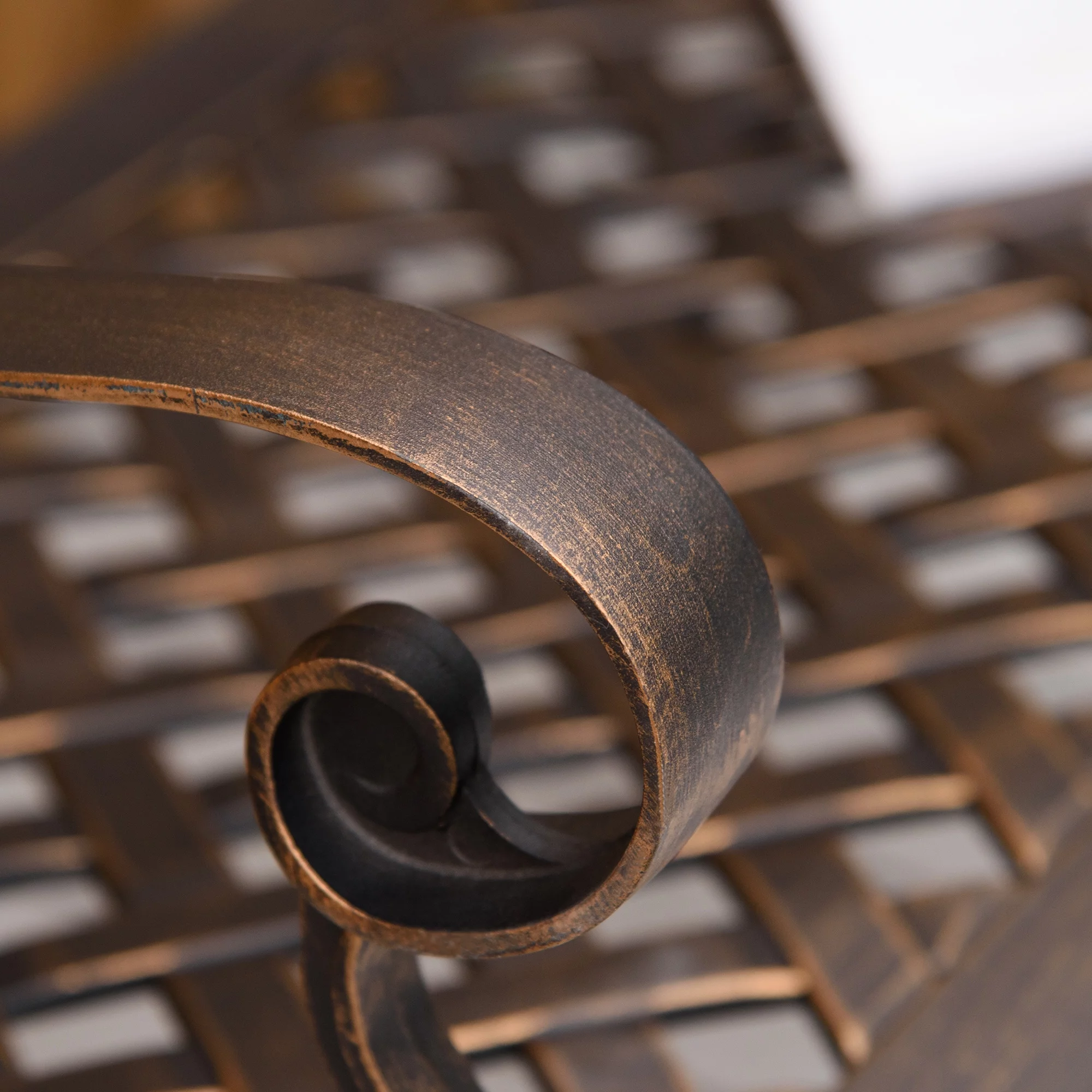 Outsunny Patio Park Bench, Lattice, 2 Seat, Armrests, Aluminum