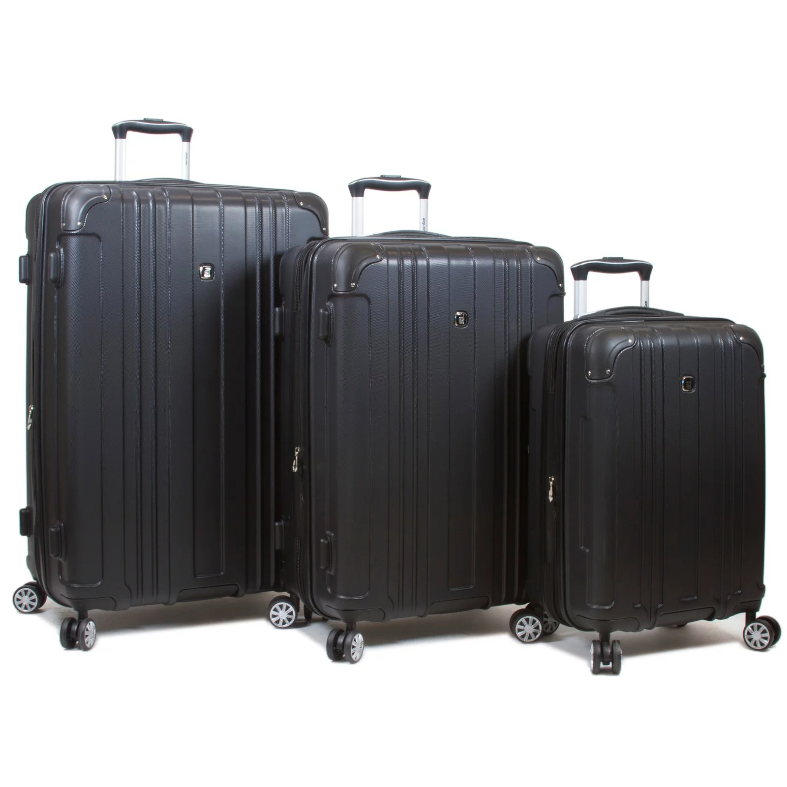 Dejuno Kingsley New Generation 3-Piece Hardside Spinner Luggage Set - Black