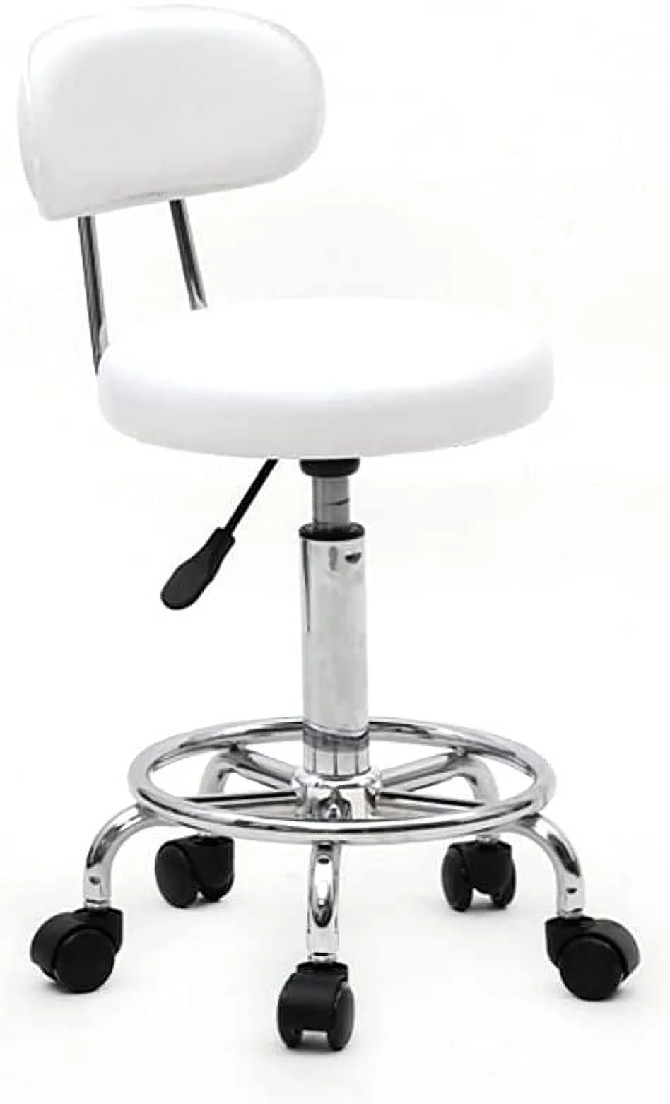 ZFGSUIJN Round  Stool Swivel Salon Spa Stool Chair Modern PU Leather Adjustable Barstools Adjustable Rolling Stool Chair Office Drafting Chairs with Wheels for Home  Kitchen  Medical  Lab