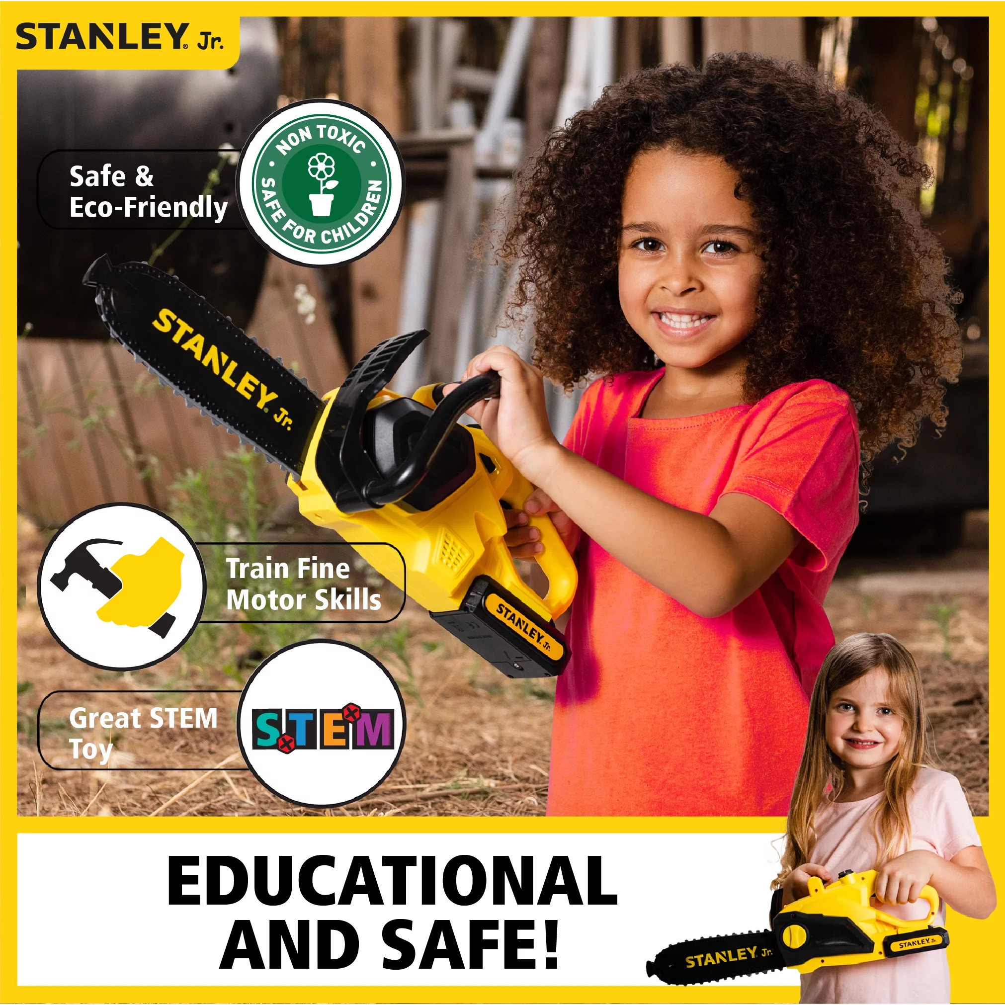 STANLEY Jr 3 Piece Toy Battery Powered Chain Saw