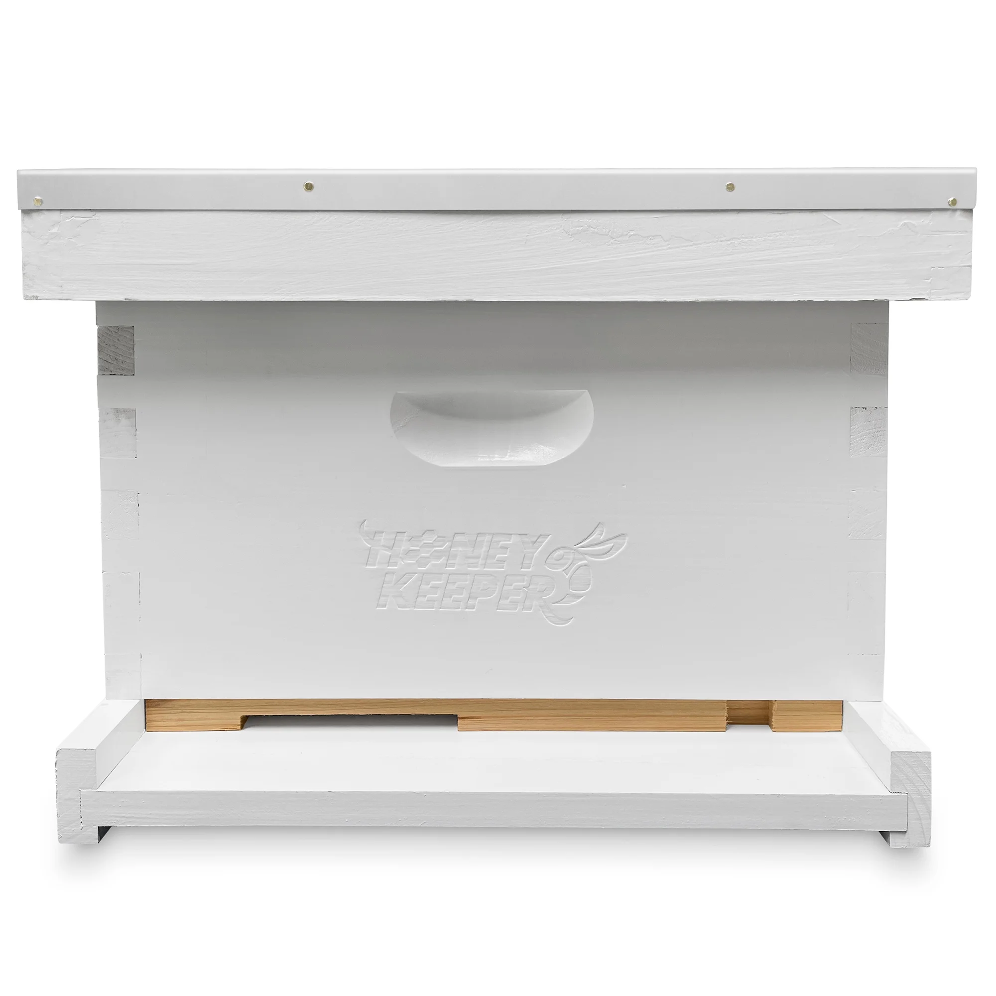 Honey Keeper Beginner Beehive Kit, Fully Assembled and Painted Hive Body 10 Frame Starter Set - White