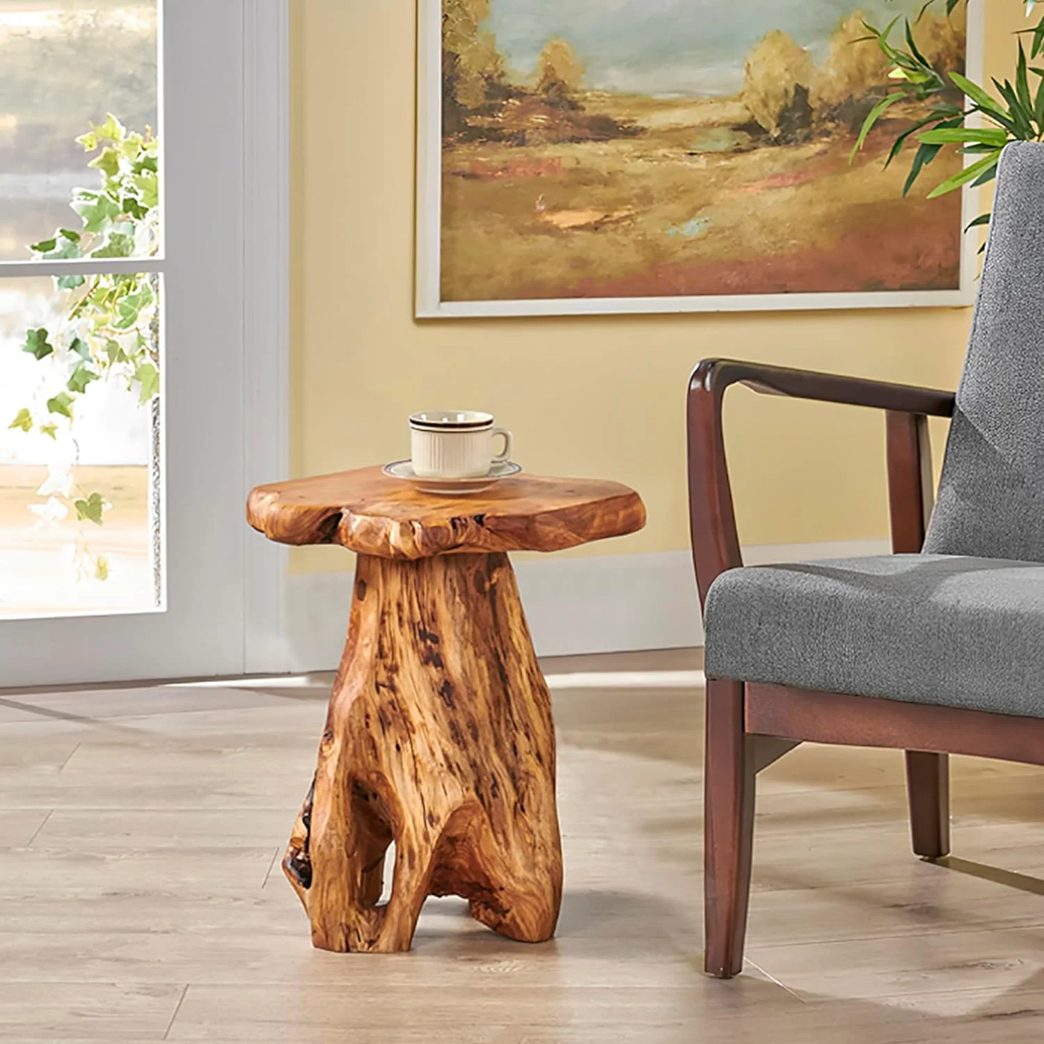 Cedar Roots Plant Stand Tree Stump End Table 13.5