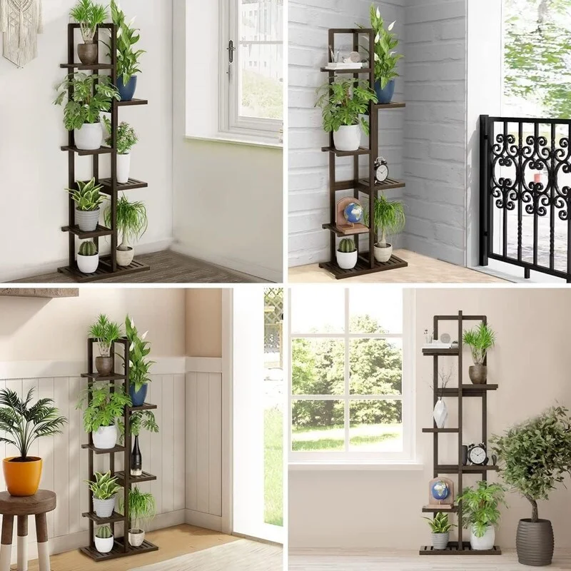 6 Tier 7 Potted Tall Plant Shelf