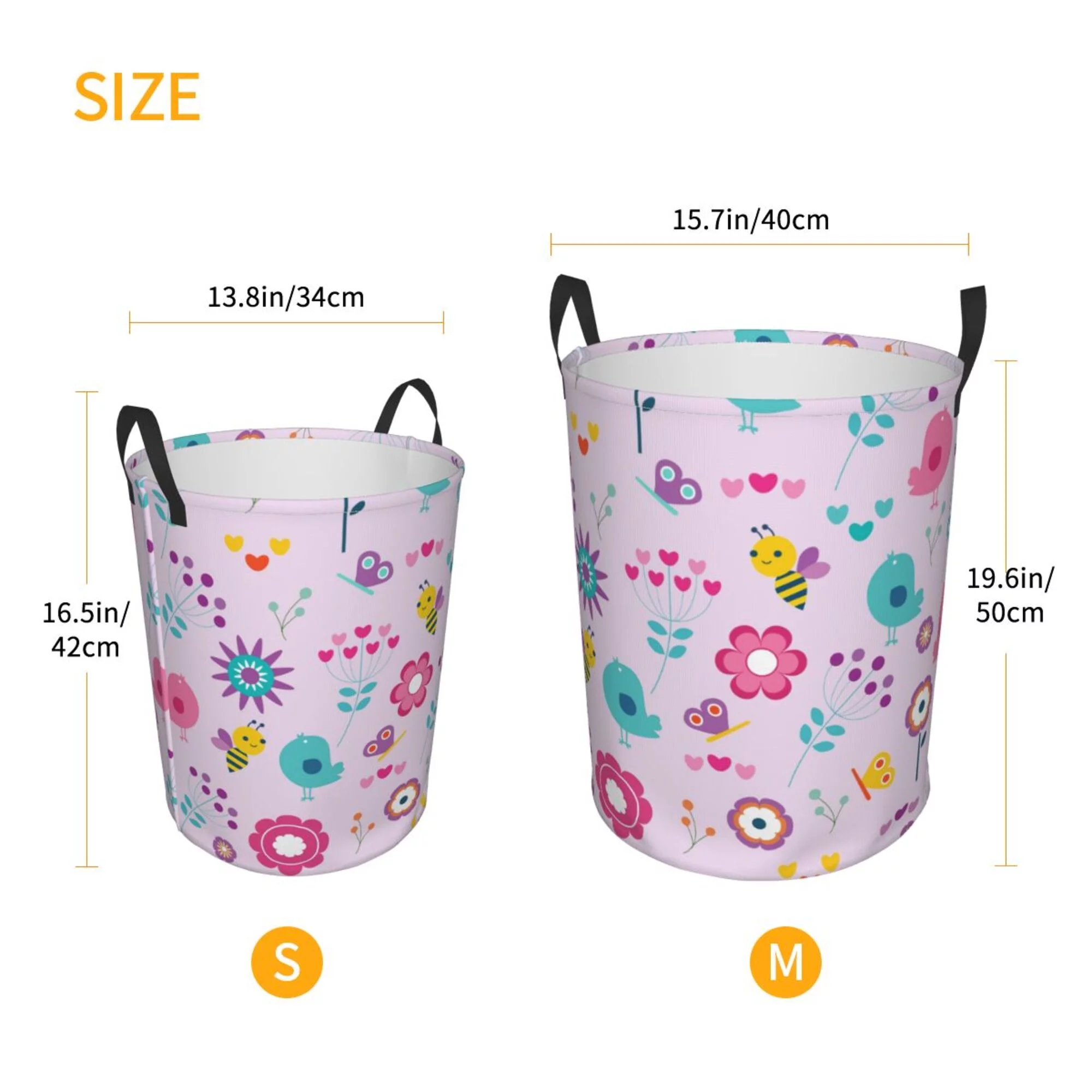 ZICANCN Retro Spring Nature Pattern Laundry Basket Organizer , Dirty Clothes Hamper for Bathroom Kids Girls Boys Laundry Hamper Small