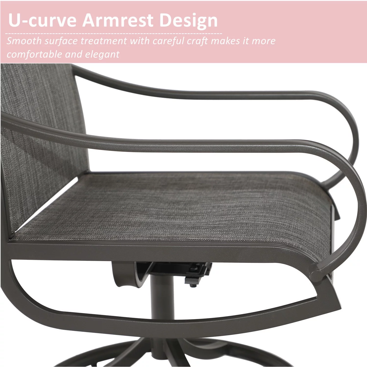 Sophia & William 6Pcs Patio Dining Swivel Chairs Set with Brown Steel Frame