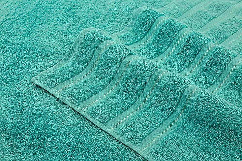 American Soft Linen Luxury Hotel & Spa Quality, Turkish Cotton, 27x54 Inches 4-Piece Bath Towel Set for Maximum Softness & Absorbency, Dry Quickly - Turquoise Blue