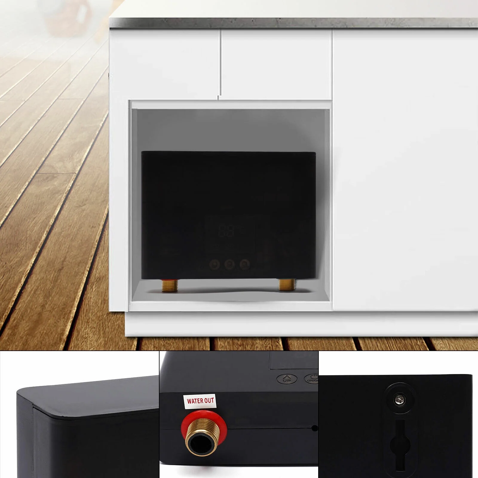 Electric Tankless Home Hot Water Heater Whole House Instant Heating 110V 3000W