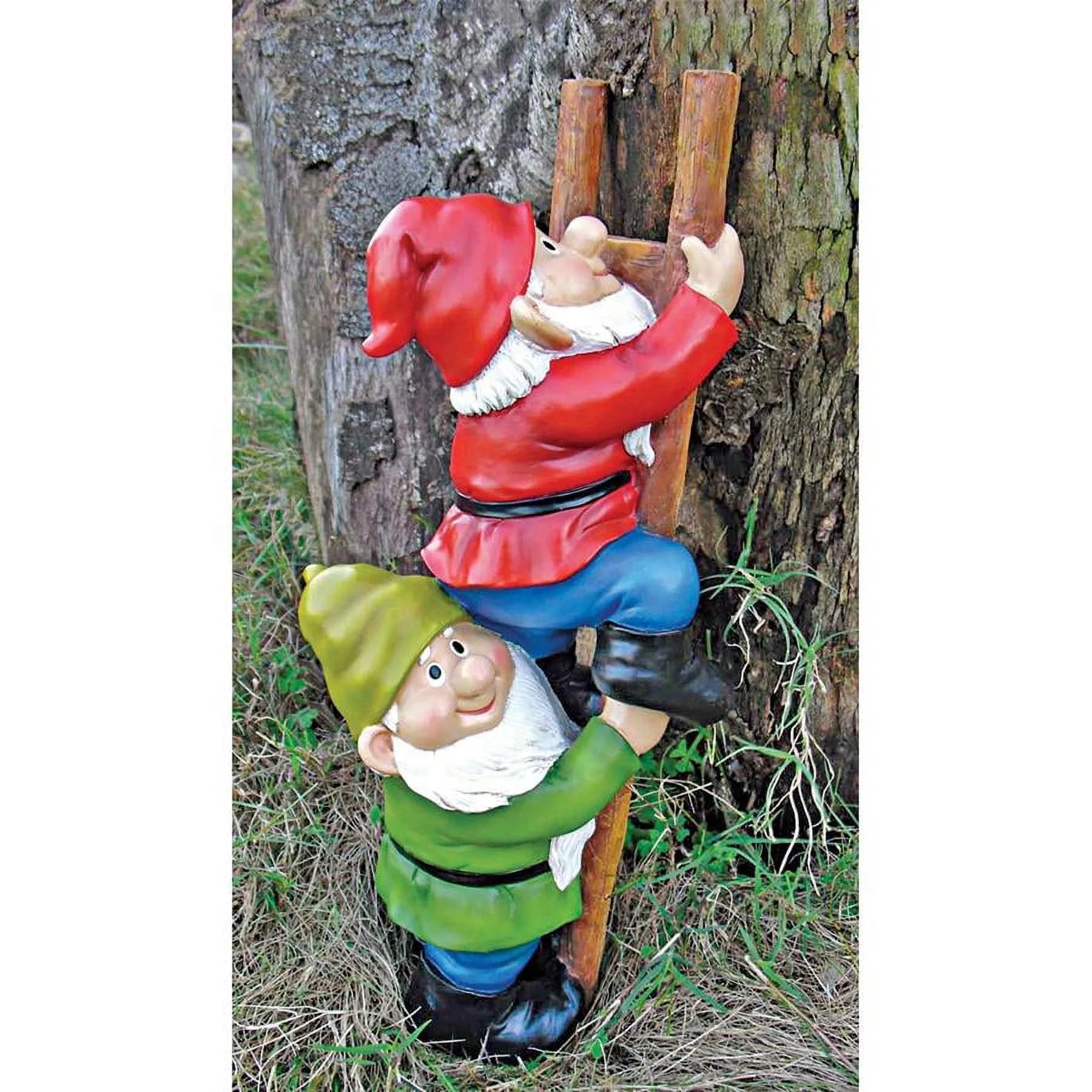 Design Toscano Up the Ladder: Climbing Garden Gnome Statue